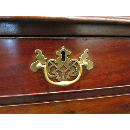 1095 - A George III mahogany chest of two short over three graduating long drawers on bracket feet, 91cm hi... 