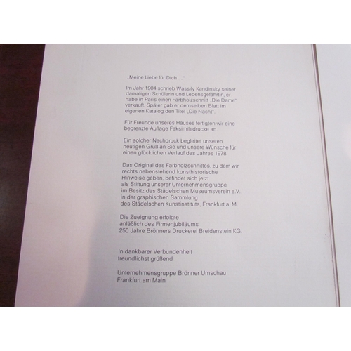 1107 - A 1978 facsimile print after the colour woodcut by Wassily Kandinsky 'The Night'. In folder as print... 