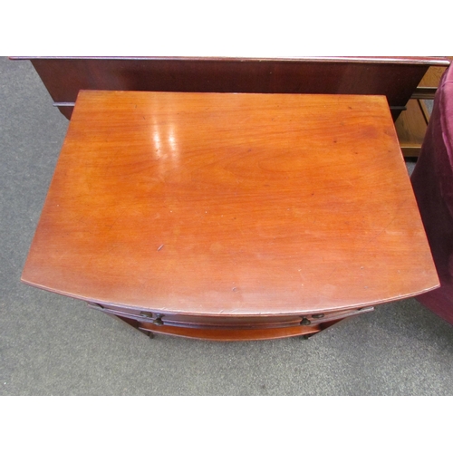 1114 - An Edwardian mahogany side table with two short over single long drawer, under-tier and on spade fee... 