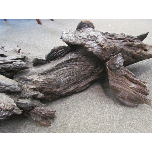 1117 - A driftwood crocodile sculpture, 155cm long