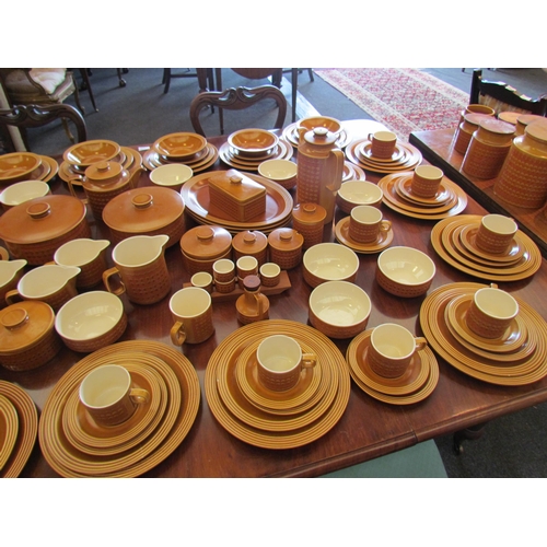 1150 - A large quantity of Hornsea Saffron table wares including storage jars, tureens, tea and coffee pots... 