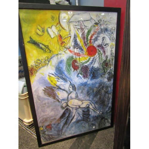 1536 - Six various prints and embroidered images depicting sleigh ride in snow, print of Corfu street scene... 