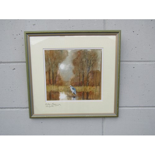 7073 - HUGH BRANDON COX (1917-2003) A framed and glazed watercolour - 'Autumn Fishing' depicting a standing... 