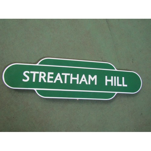 An enamel BR (S) fully flanged station totem STREATHAM HILL, from the ...