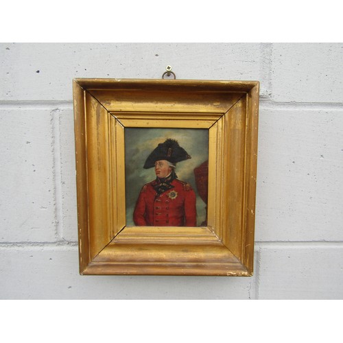 7127 - A 19th Century oil on canvas portrait of King George III after Sir William Beechey. Unsigned and set... 