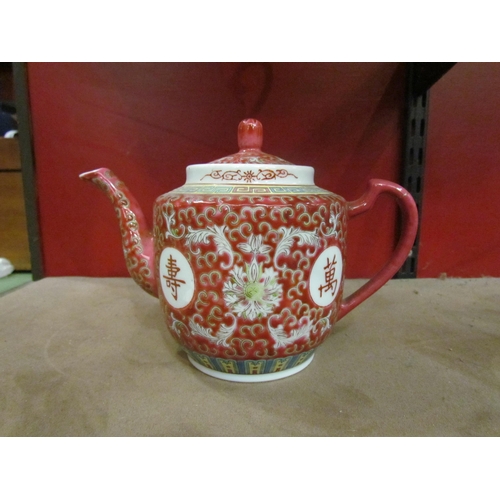 4005 - A small selection of mostly Oriental teapots and bargeware example (8)   (R) £10