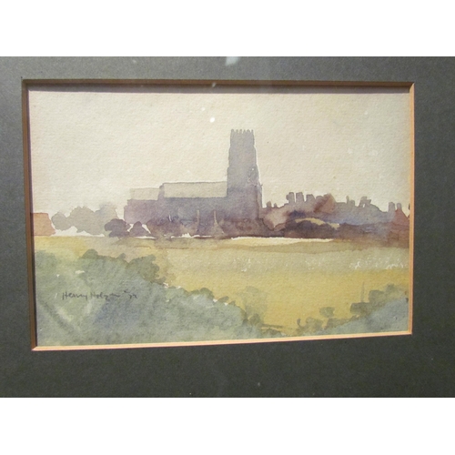 4052 - HENRY HOLZER (1907-2007):  A framed and glazed watercolour, Church scene. Pencil signed bottom left.... 