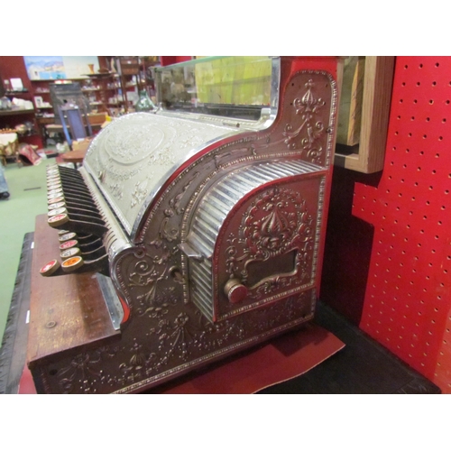 4219 - A National Cash Register model 357, serial No. 1519367 (dates to 1916). Nickel plated case (Dolphin ... 