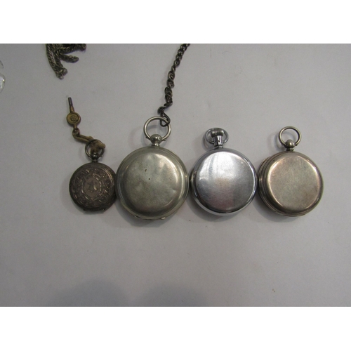 4380 - Three fob watches including lady's example and a stopwatch