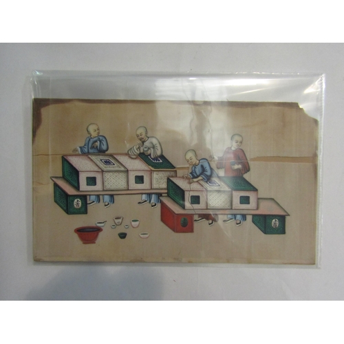 4455 - A Chinese rice paper watercolour (a/f) together with a watercolour by Reg Finbow (illustrator for Co... 