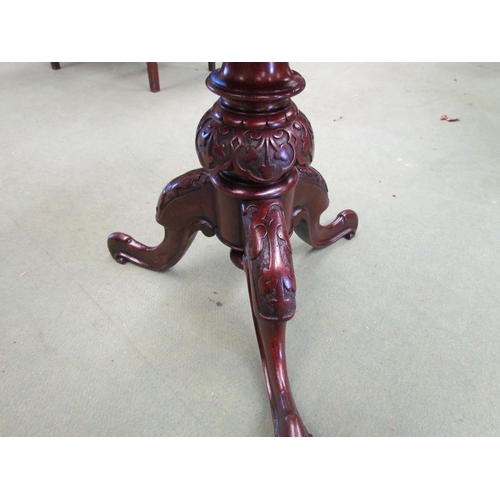 4007 - A Victorian carved mahogany height adjustable piano stool the circular seat over a carved and turned... 