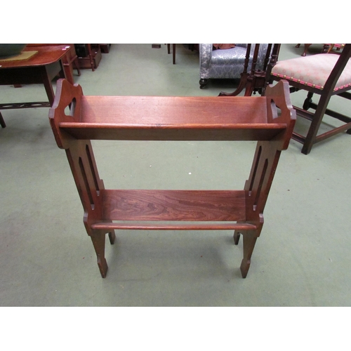 4014 - An early 20th Century oak free-standing book trough, 71cm tall x 54cm wide x 20cm deep