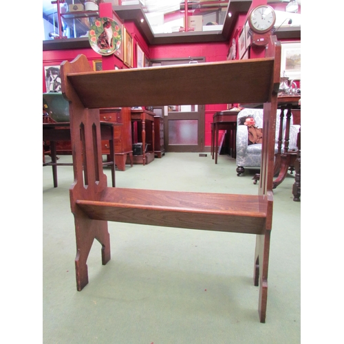 4014 - An early 20th Century oak free-standing book trough, 71cm tall x 54cm wide x 20cm deep