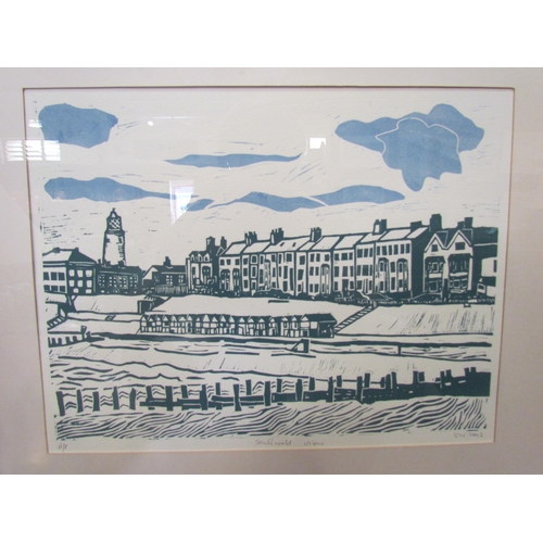 4026 - JANET WATSON (XX/XXI) A lino cut 'Southwold View'. Artists proof, pencil signed and dated 2003, fram... 