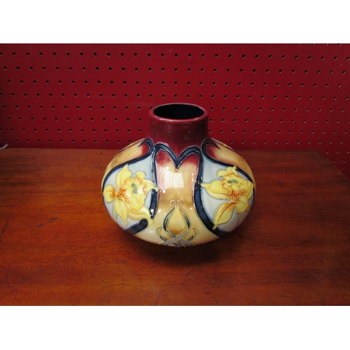 4111 - An Old Tupton Ware Moorcroft style squat vase by Jeanne McDougall, 12cm tall