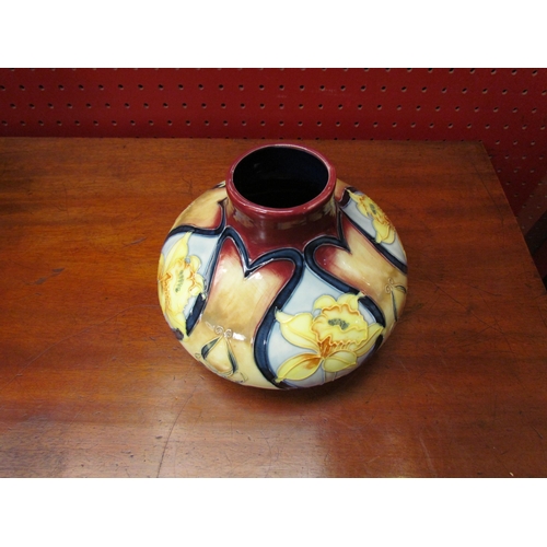 4111 - An Old Tupton Ware Moorcroft style squat vase by Jeanne McDougall, 12cm tall