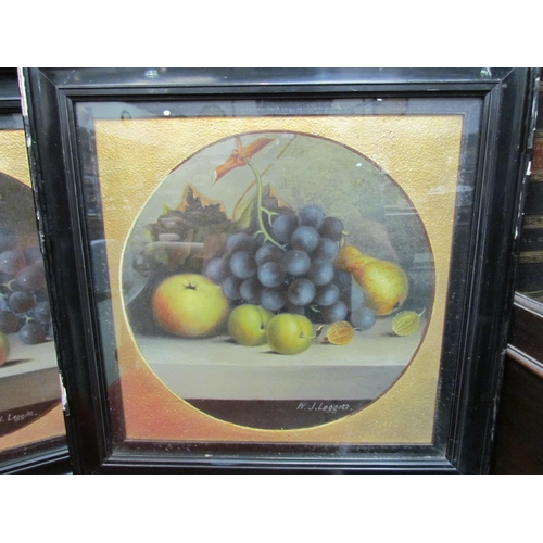 4145 - W.J. LEGGETT: Two still-life oils on canvas of fruit.  Both signed lower right.  Framed and glazed. ... 