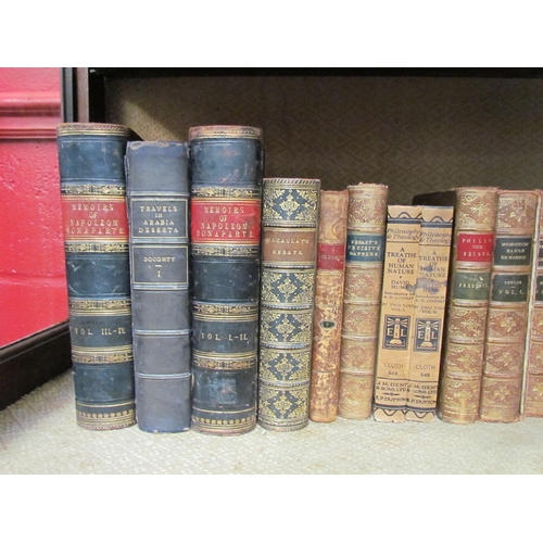 4151 - A selection of antiquarian mostly leather bound volumes including two volumes 