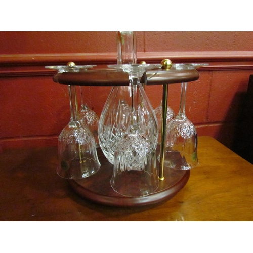 4182 - An Italian decanter and six crystal glasses on fitted stand