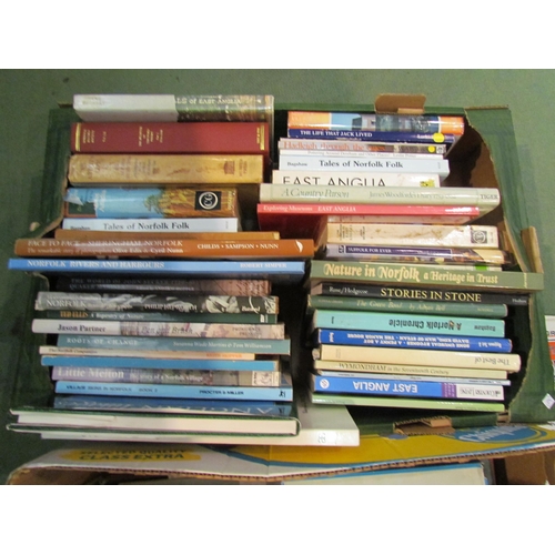 4243 - Two boxes containing Norfolk related books and a small quantity of 