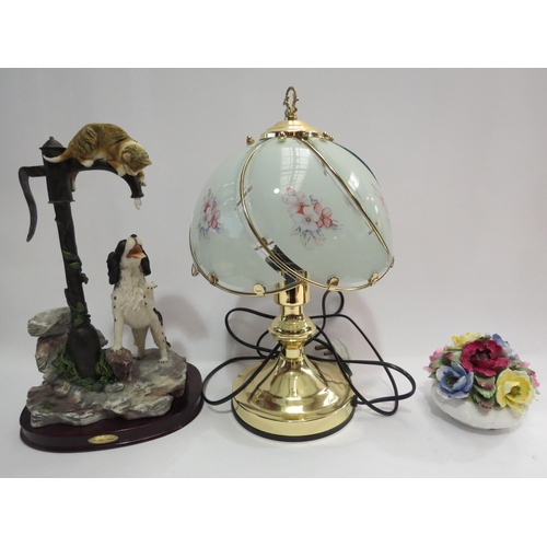 4468 - A modern touch lamp, Juliana Collection figure and Aynsley posey (3)   (D)