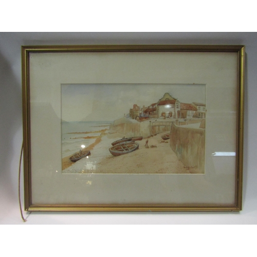 4266 - MARY E. GALSWORTHY (XIX/XX) A framed and glazed watercolour of the boat slipway at Sheringham, Norfo... 