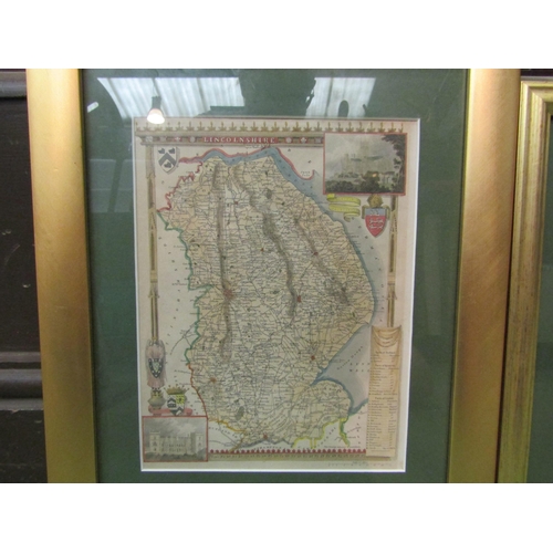 4290 - Two maps of Lincolnshire, framed and glazed, 26cm x 20cm and 23cm x 28cm   (E) £10-20