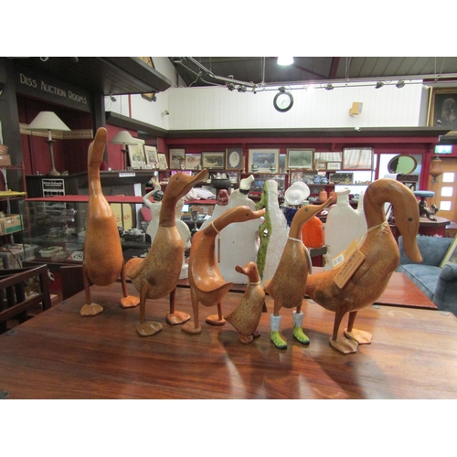 4230 - Six DCUK wooden duck figurines, tallest 47.5cm height