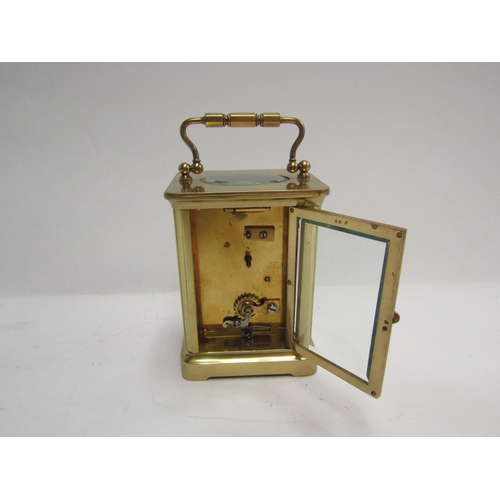 4353 - A brass carriage timepiece (no hands) with key    (E) £15-25