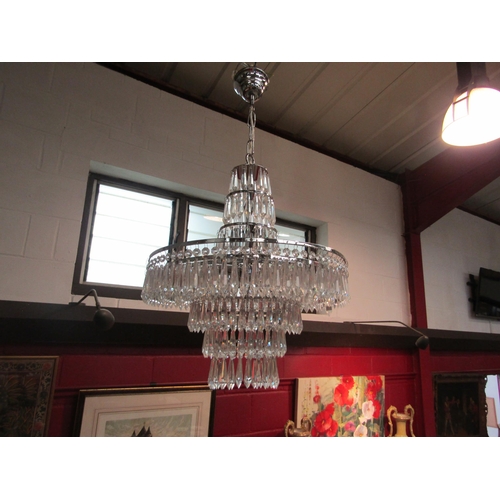 4469 - A modern bag chandelier with assorted droplets