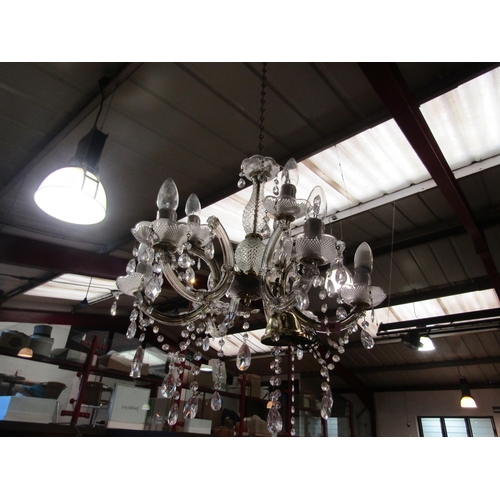 4471 - A modern six arm chandelier with droplets    (E) £15-20