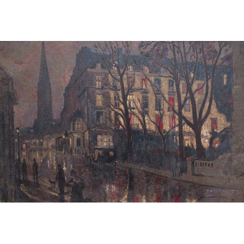 7012 - SIDNEY DENNANT-MOSS R.B.A (1884-1946) A large, framed oil on canvas ‘Bayswater Barcarolle’. Signed b... 