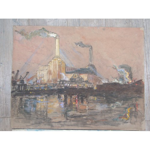 7004 - SIDNEY DENNANT-MOSS R.B.A (1884-1946) Two unframed and unsigned pastel on paper scenes of Battersea ... 