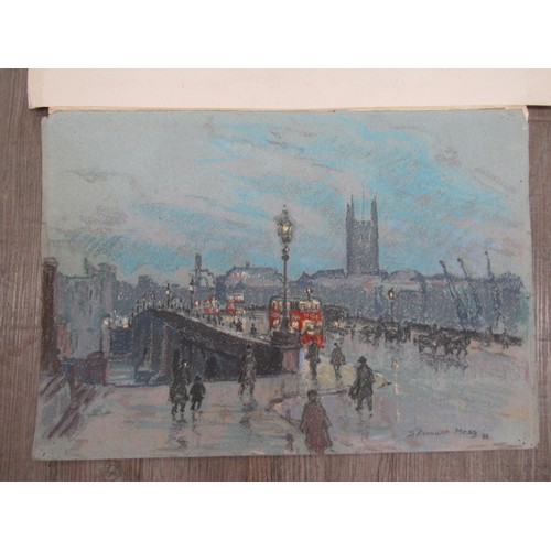 7005 - SIDNEY DENNANT-MOSS R.B.A (1884-1946) Three unframed pastel on paper of Thames bridges scenes. All s... 