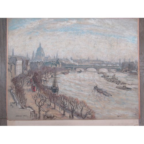 7003 - SIDNEY DENNANT-MOSS R.B.A (1884-1946) Three unframed pastel on paper scenes of St Pauls Cathedral, L... 