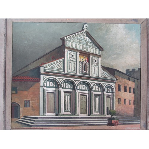 7018 - DEREK EXELL (XX) A large framed oil on board, ‘San Miniato, Florence’. Signed bottom left and dated ... 