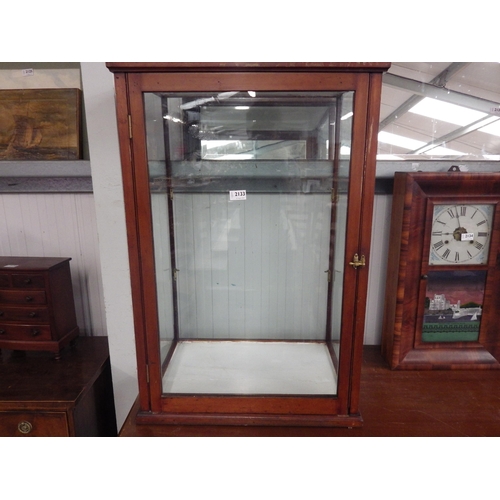 2131 - A Victorian mahogany display cabinet, painted base,  no shelves