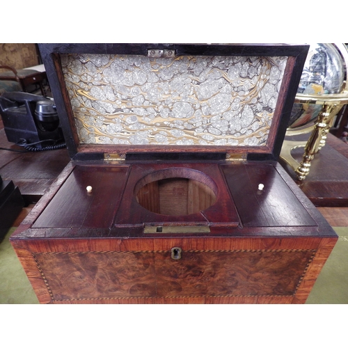 2004 - A 19th Century burr walnut tea box with bone inlay