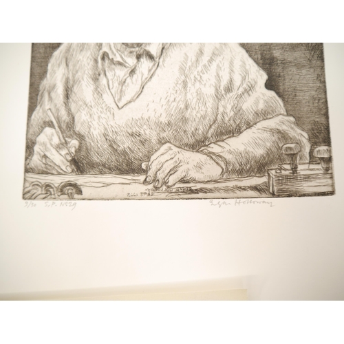 6005 - Edgar Holloway (British, 1915-2008), a folder containing five original signed etchings, together wit... 