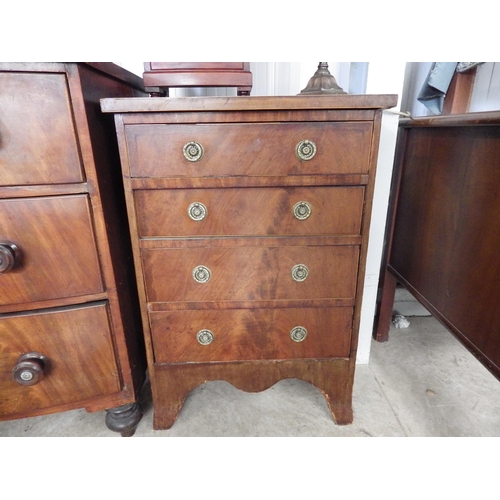 2124 - A 19th Century mahogany bedside chest of four drawers   (R) £30