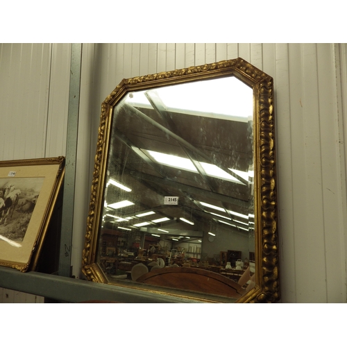 2145 - A vintage gilt acanthus leaf framed mirror   (R) £15