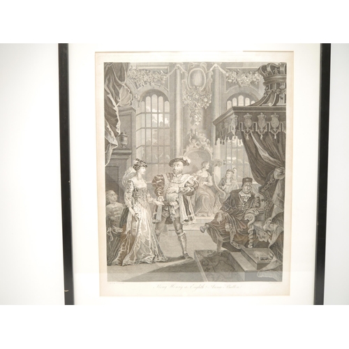 6077 - William Hogarth: 'Henry the Eighth and Anna Bullen', engraving by T(homas) Cook after Hogarth. (c. 1... 