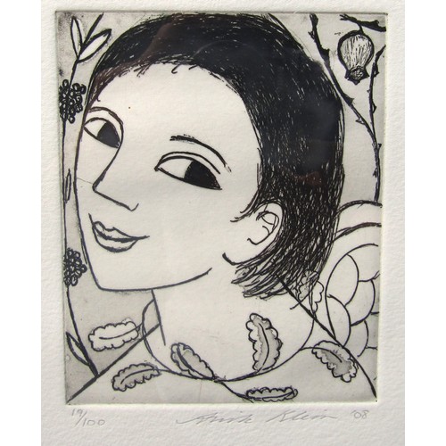 7032 - ANITA KLEIN (b1960) A framed and glazed limited edition etching of a female portrait. Pencil signed,... 