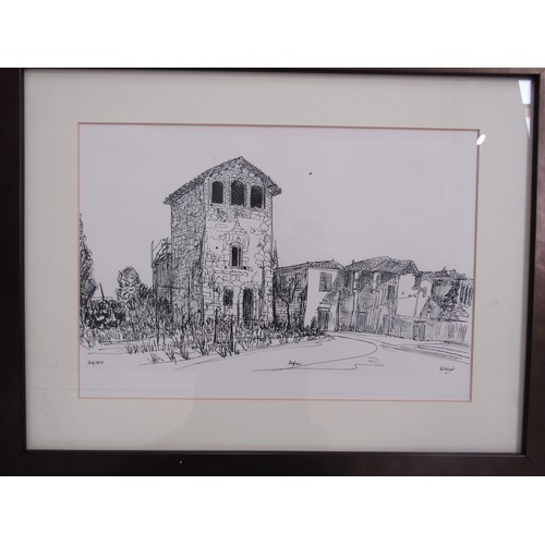 7042 - PAUL WINNER (1934-2019) Eight framed and glazed prints of pen and ink drawings of the 1970's of vari... 