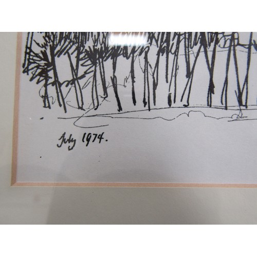 7042 - PAUL WINNER (1934-2019) Eight framed and glazed prints of pen and ink drawings of the 1970's of vari... 