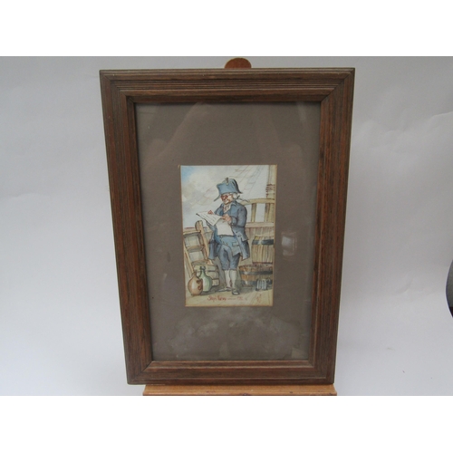1224 - Ships Purser watercolour depicting Officer responsible for all money on board the ship, 20cm x 12.5c... 