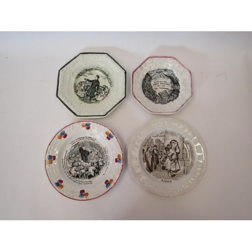 1185 - Four nursery plates including one marked London with anchor