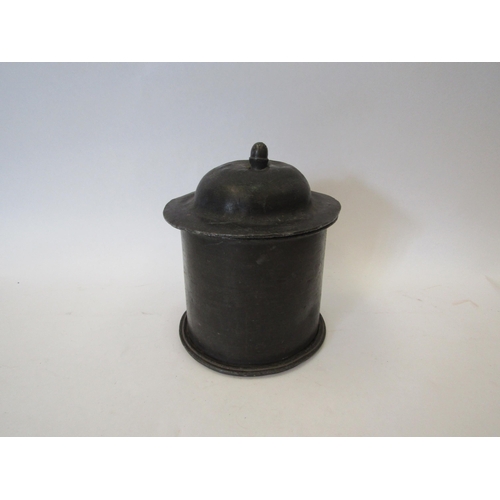 1189 - A Georgian lead tobacco jar with cover