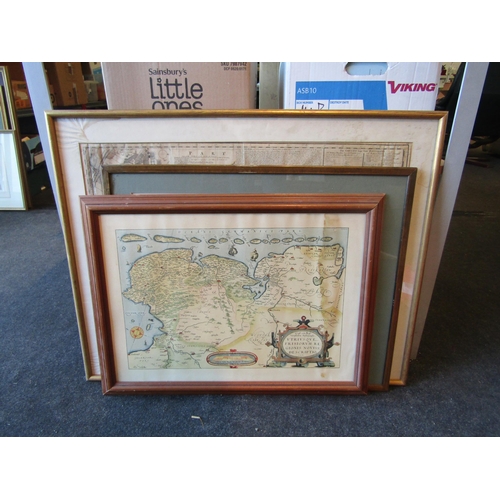 1193 - Three maps, Somerset, Essex and Netherlands, each framed and glazed   (E)  £15-20