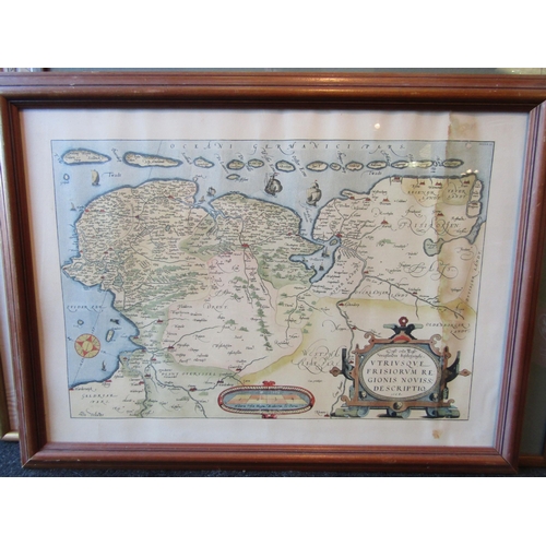1193 - Three maps, Somerset, Essex and Netherlands, each framed and glazed   (E)  £15-20